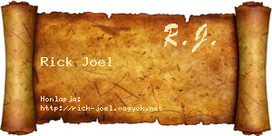 Rick Joel névjegykártya